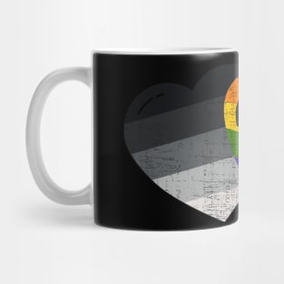 LGBT and heterosexual flag hearts Mug